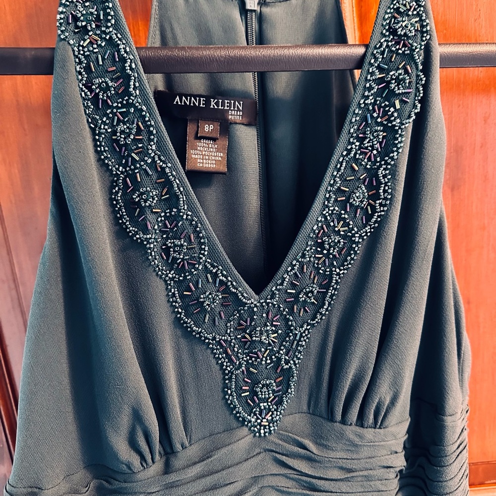 Anne Klein Teal Embellished Maxi Dress Cocktail Dress - NWT - Picture 3 of 10
